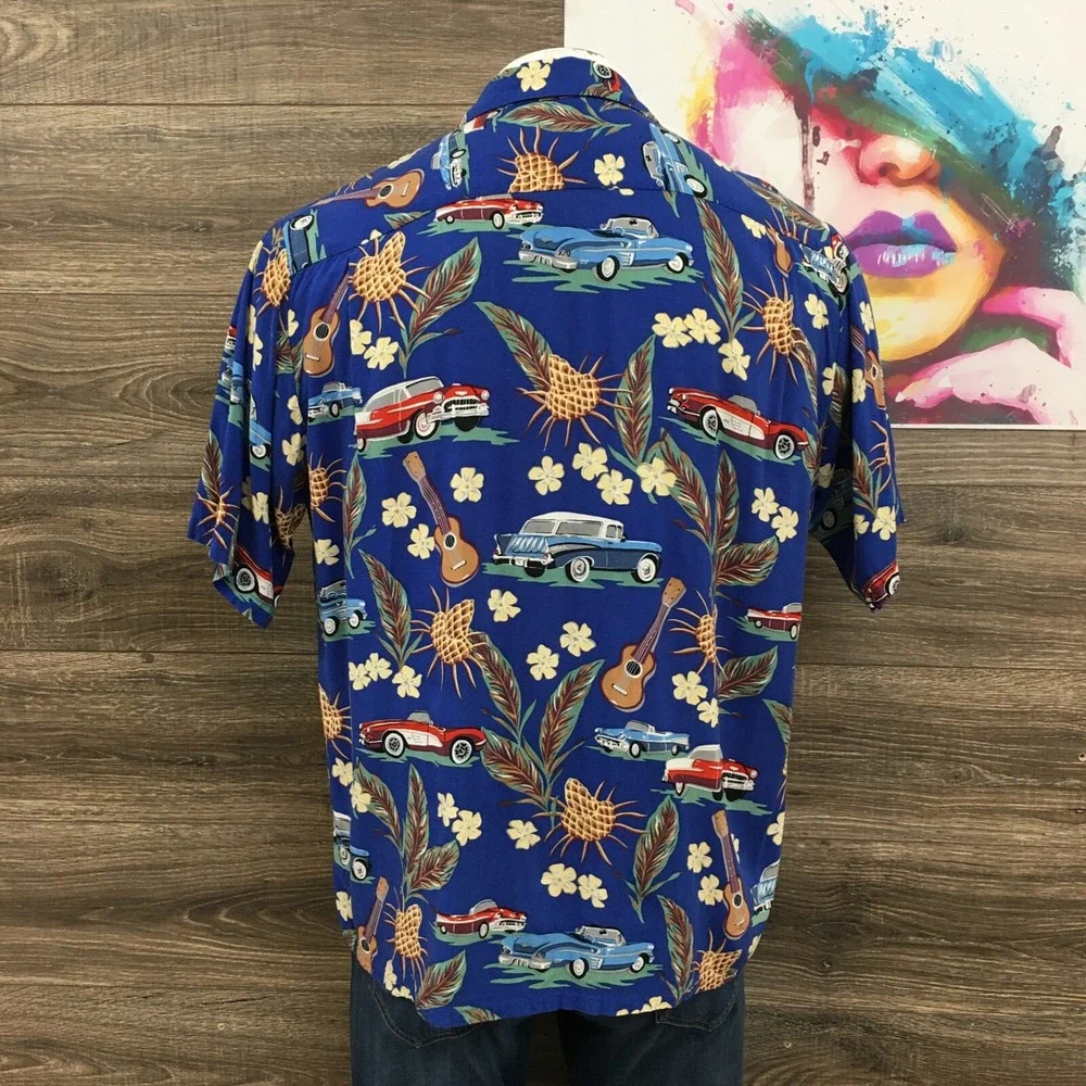Reyn Spooner‎ Short Sleeve Shirt Mens Size XL Button Up Rayon Camp Hawaiian